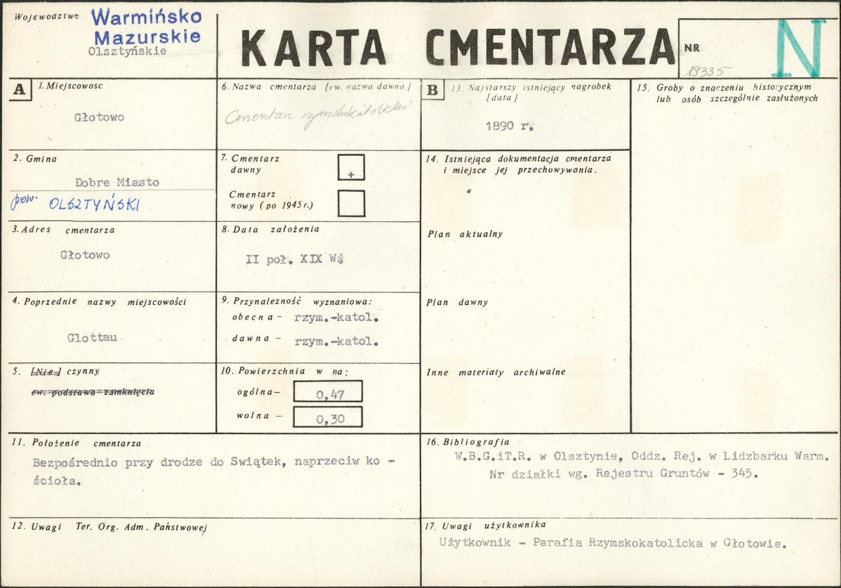 Karta cmentarza, skan nr 1