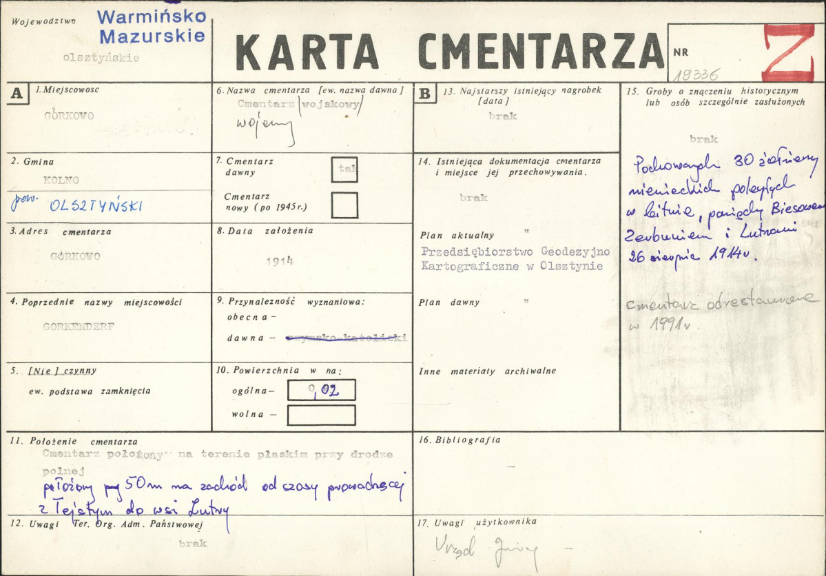 Karta cmentarza, skan nr 1