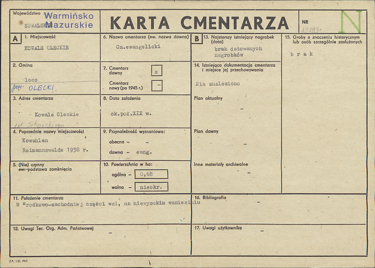 Karta cmentarza, skan nr 1