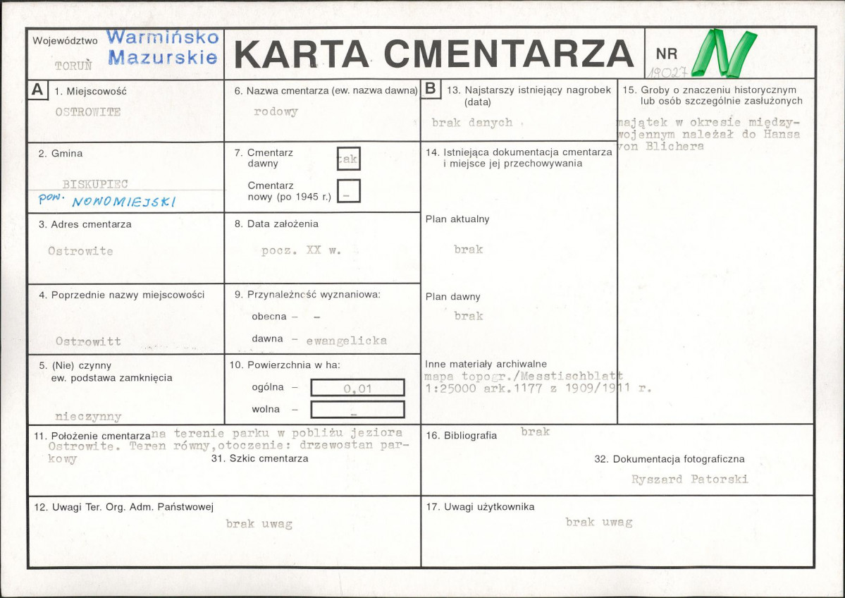 Karta cmentarza, skan nr 1