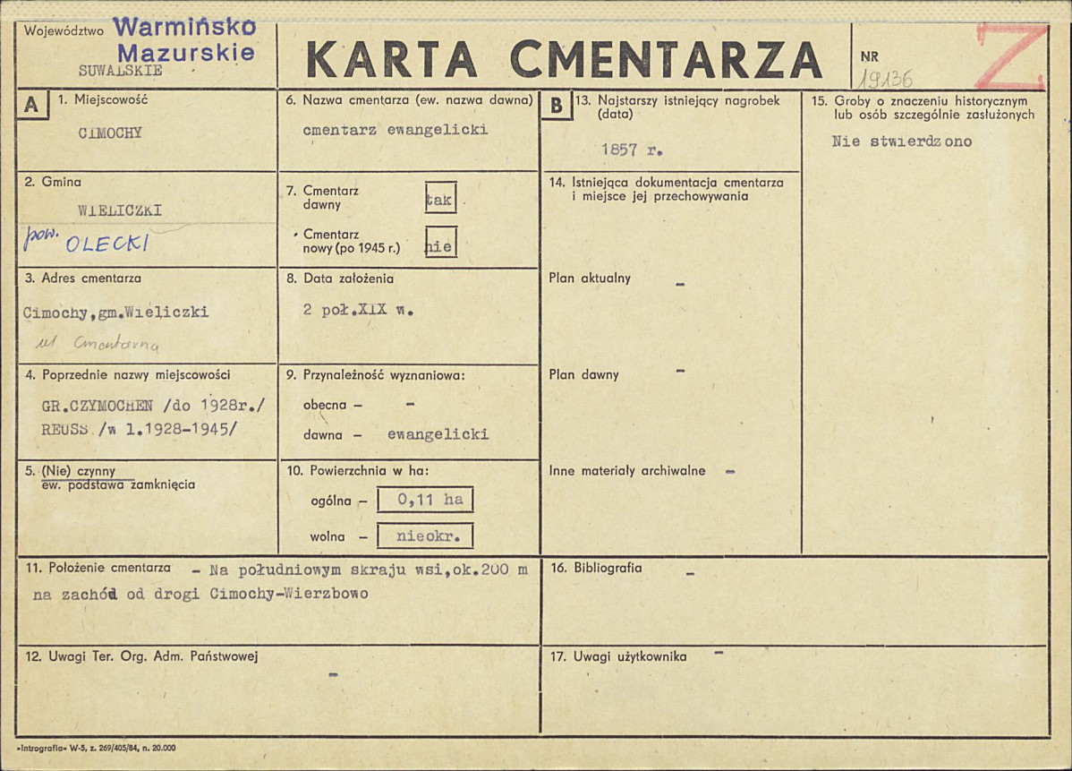 Karta cmentarza, skan nr 1
