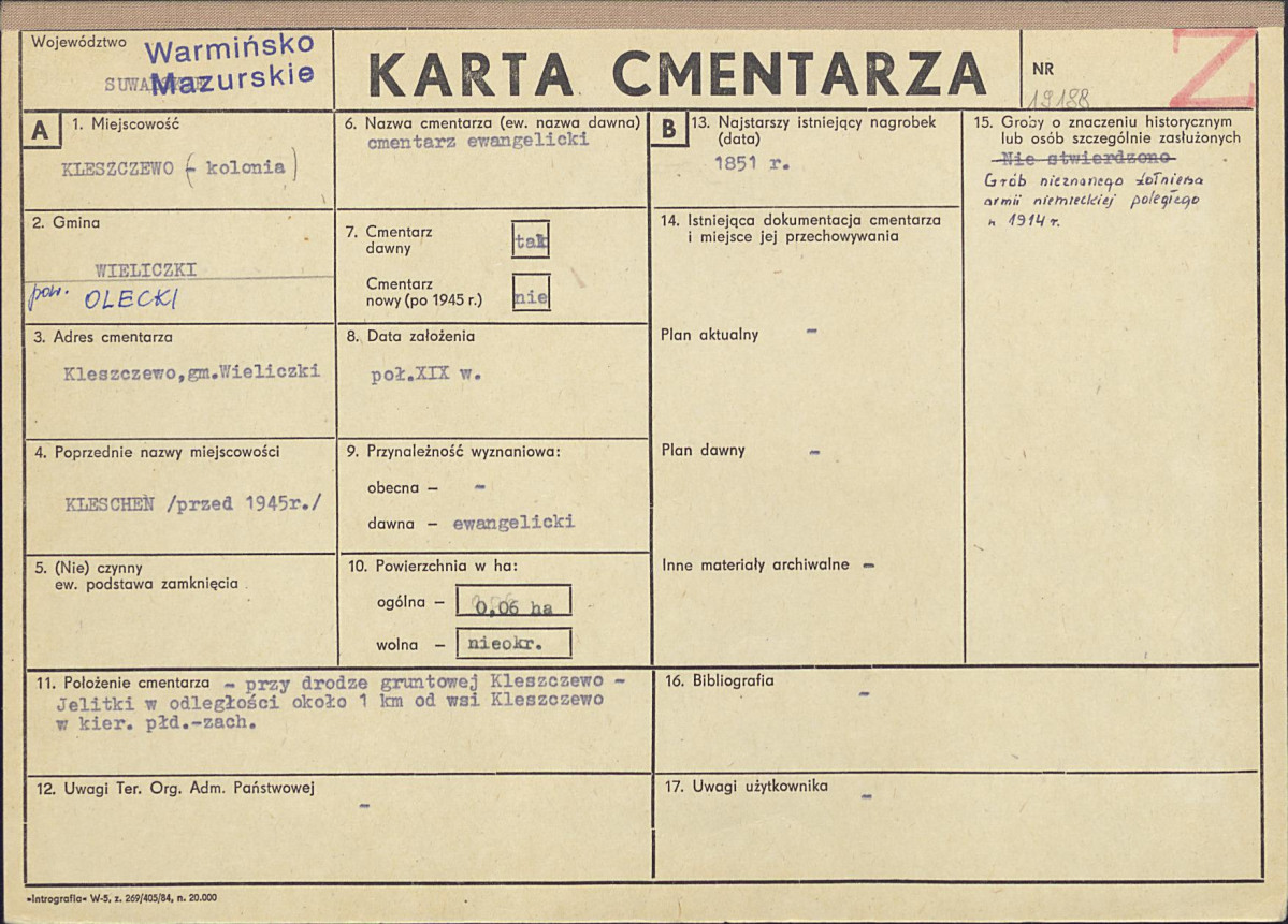 Karta cmentarza, skan nr 1