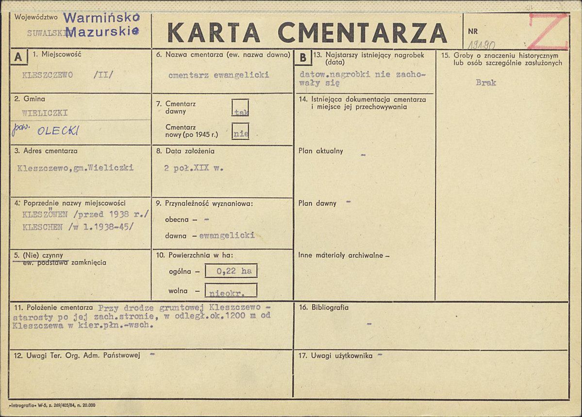 Karta cmentarza, skan nr 1
