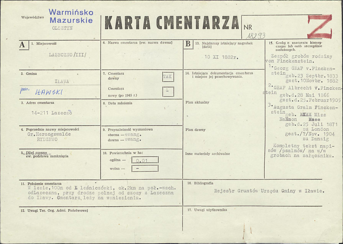 Karta cmentarza, skan nr 1