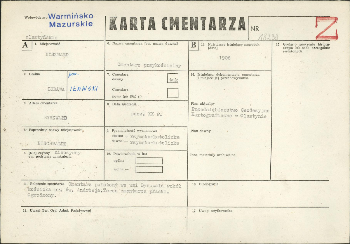 Karta cmentarza, skan nr 1