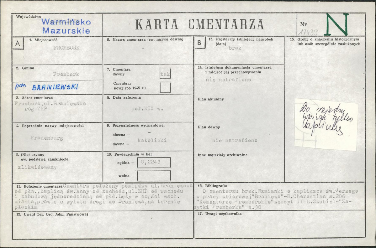 Karta cmentarza, skan nr 1