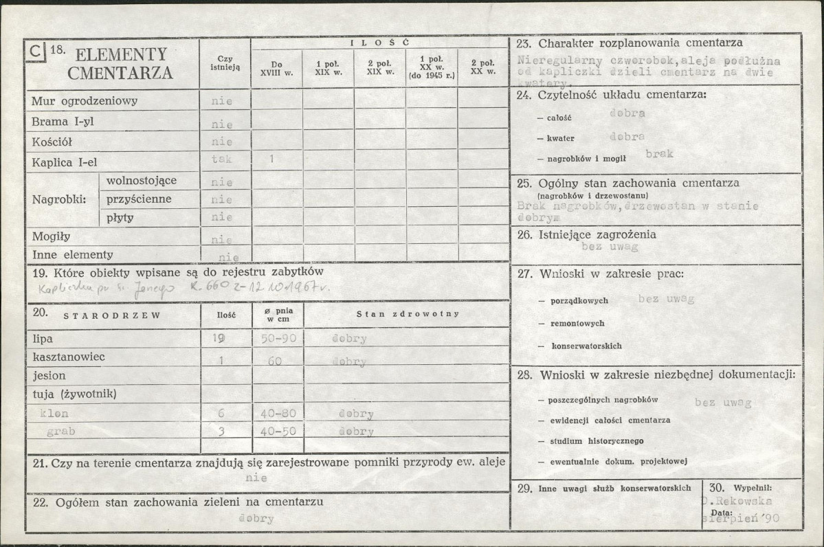 Karta cmentarza, skan nr 2