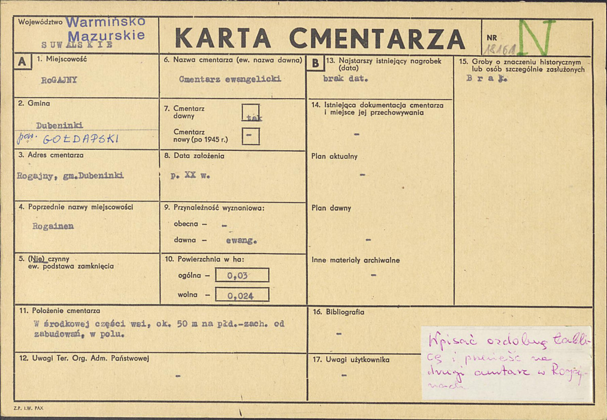 Karta cmentarza, skan nr 1