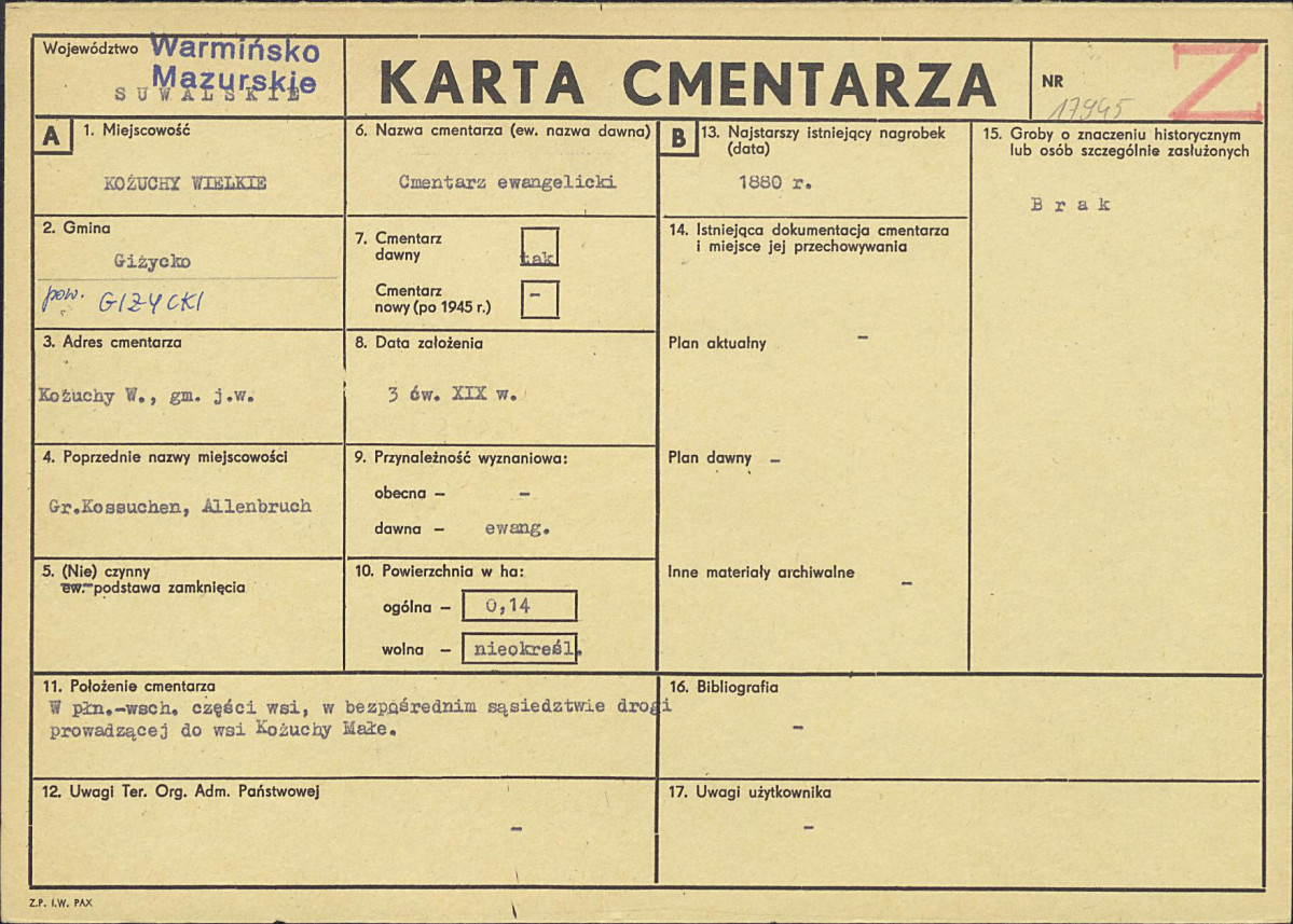 Karta cmentarza, skan nr 1