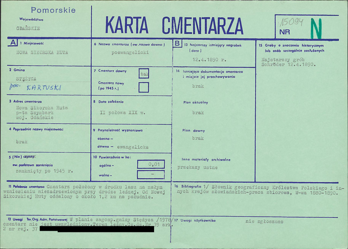 KC - Karta cmentarza, skan nr 1