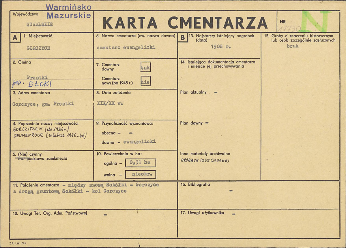 Karta cmentarza, skan nr 1