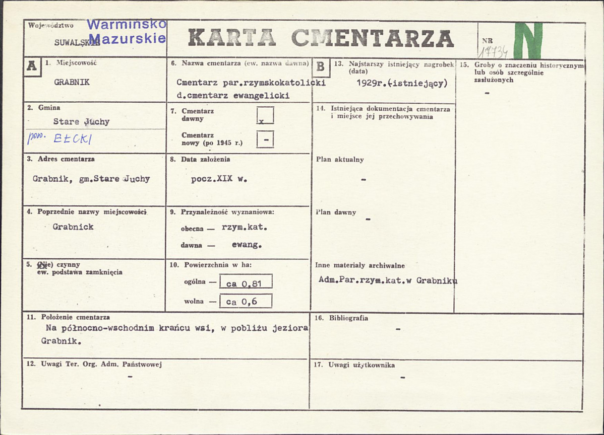 Karta cmentarza, skan nr 1