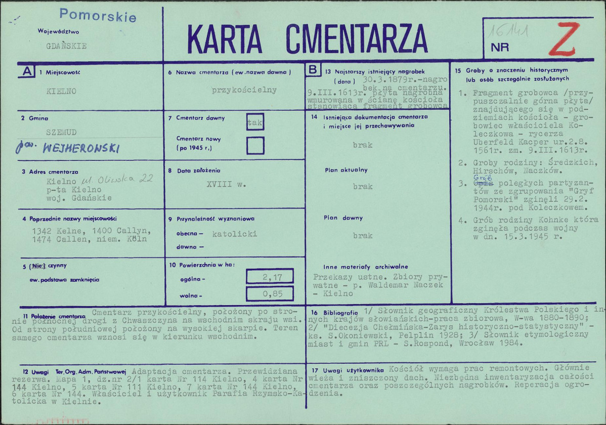 Karta cmentarza, skan nr 1