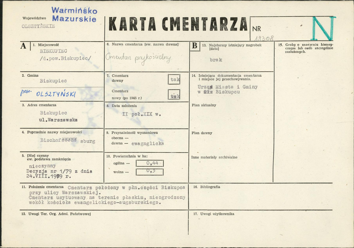 Karta cmentarza, skan nr 1