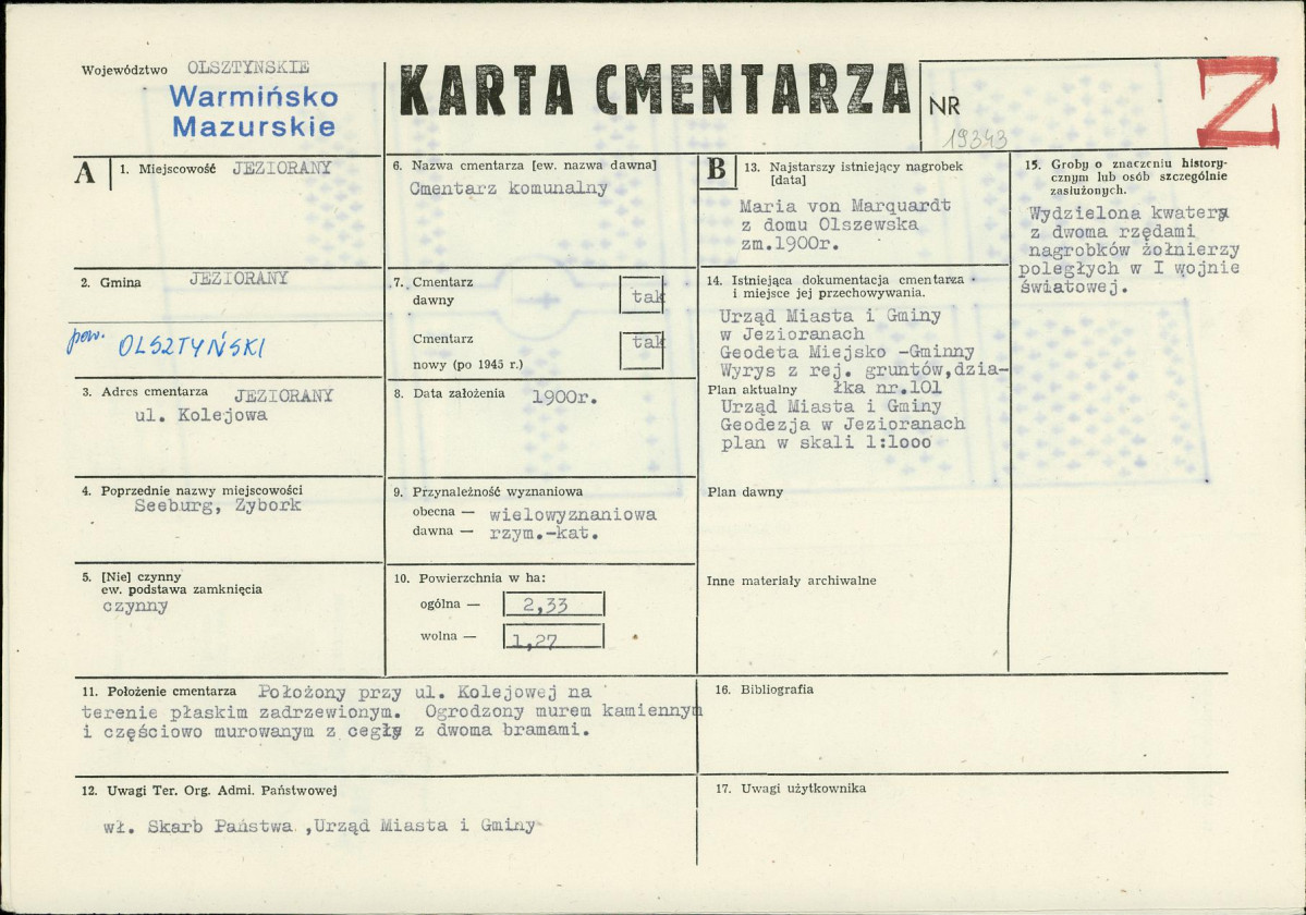 Karta cmentarza, skan nr 1