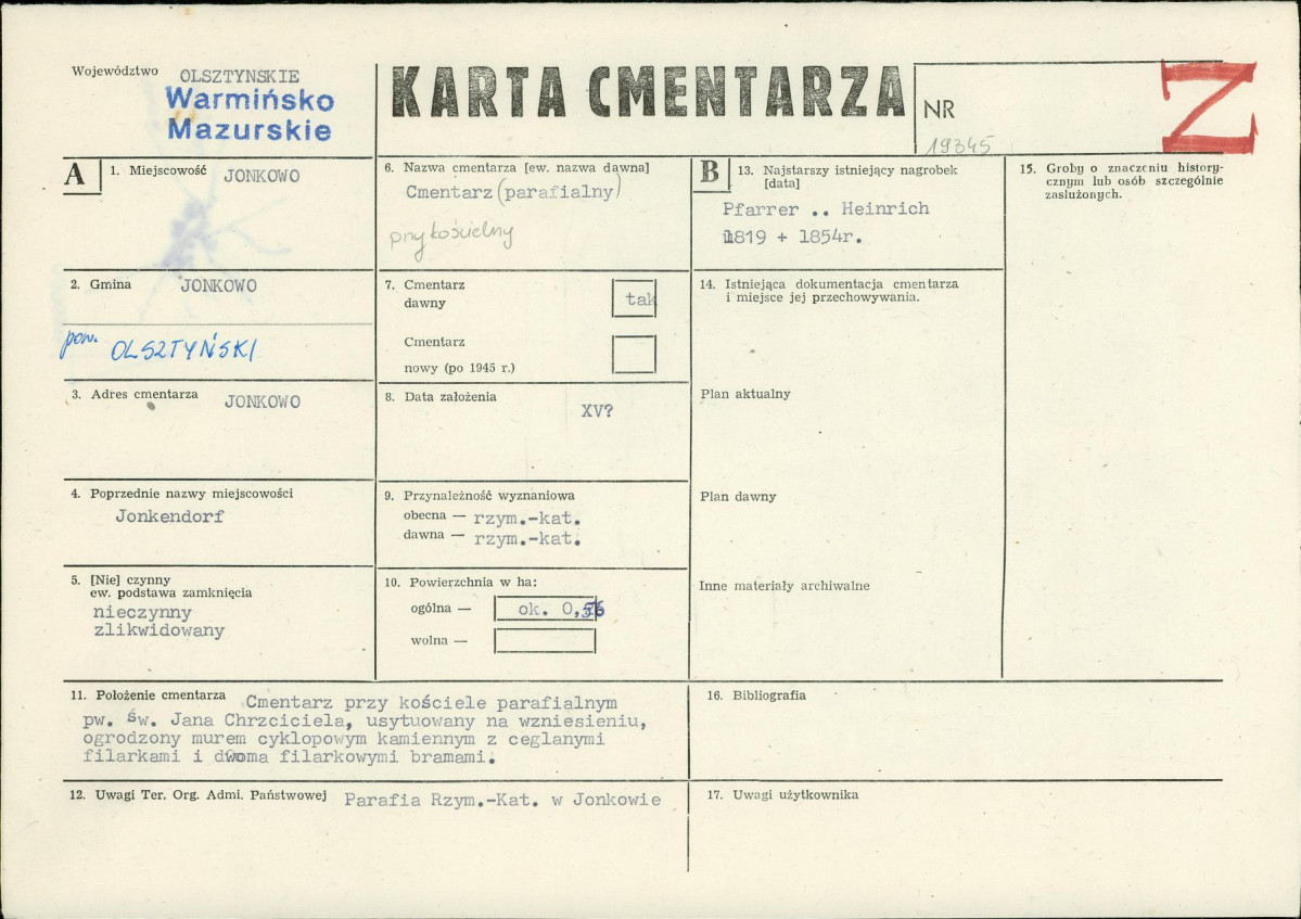 Karta cmentarza, skan nr 1