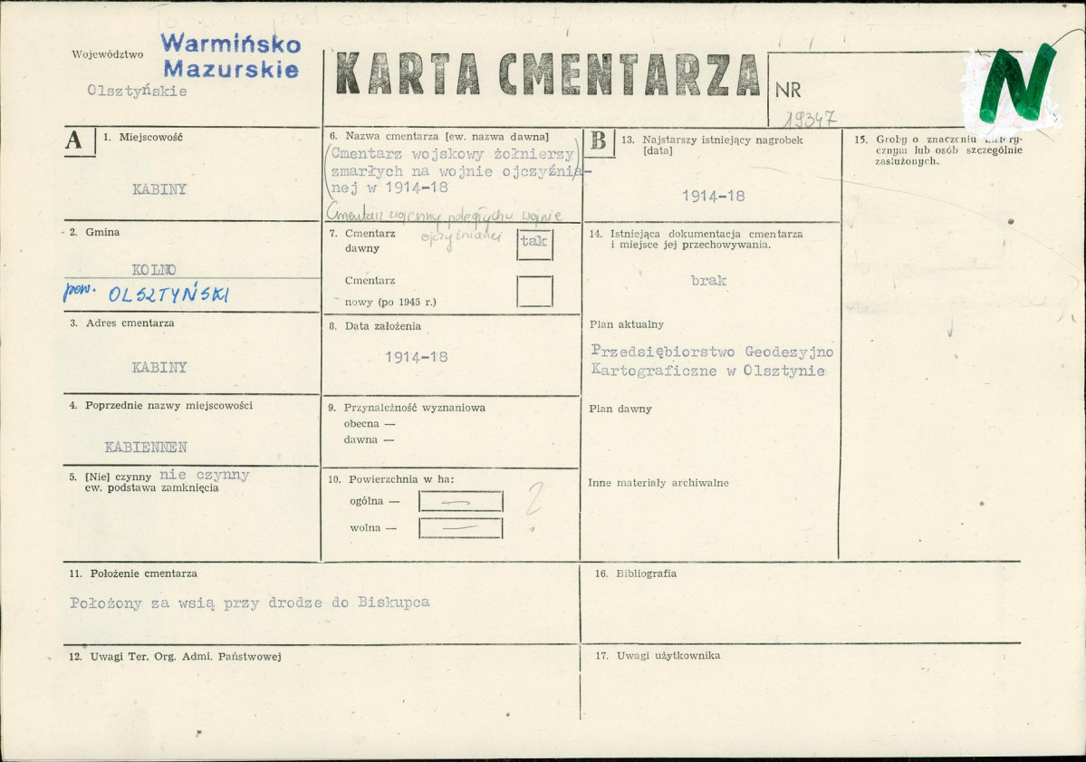 Karta cmentarza, skan nr 1