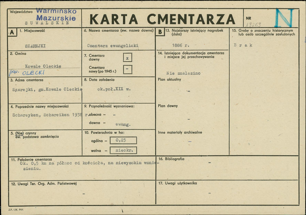 Karta cmentarza, skan nr 1