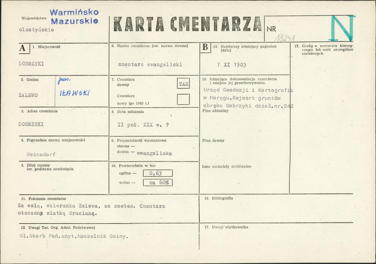 Karta cmentarza, skan nr 1