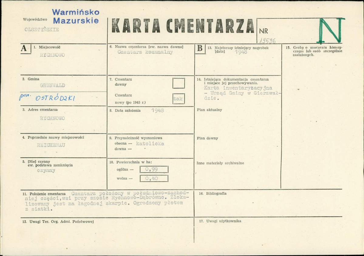 Karta cmentarza, skan nr 1