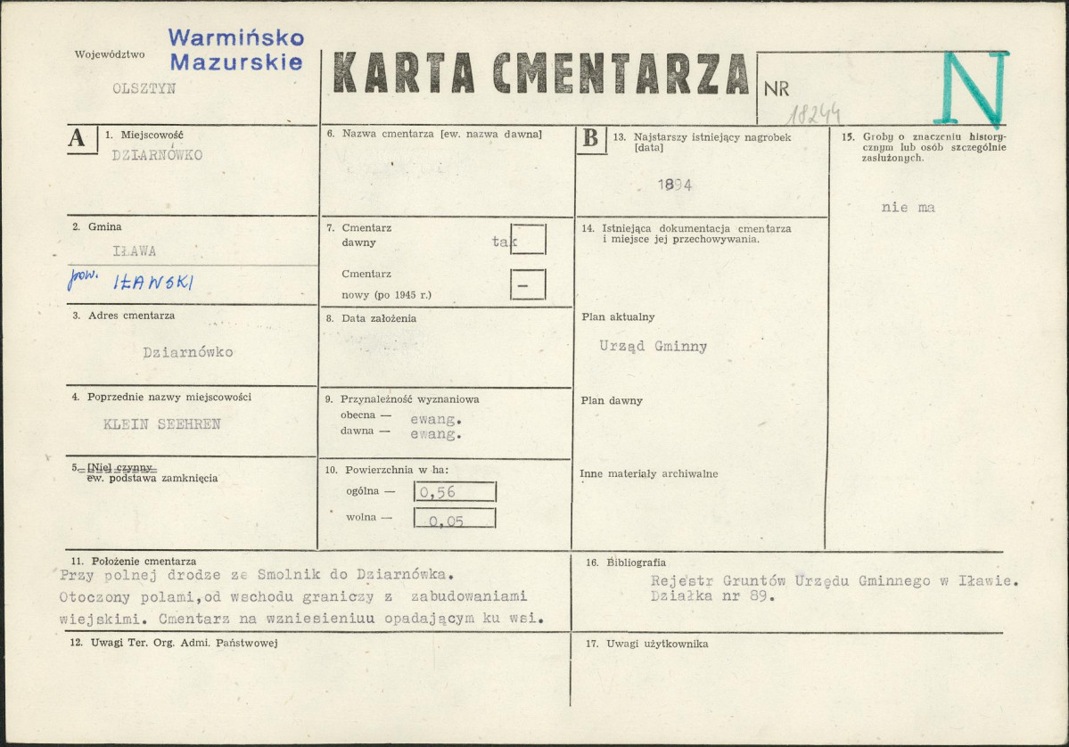Karta cmentarza, skan nr 1