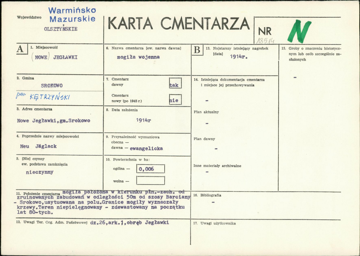 Karta cmentarza, skan nr 1