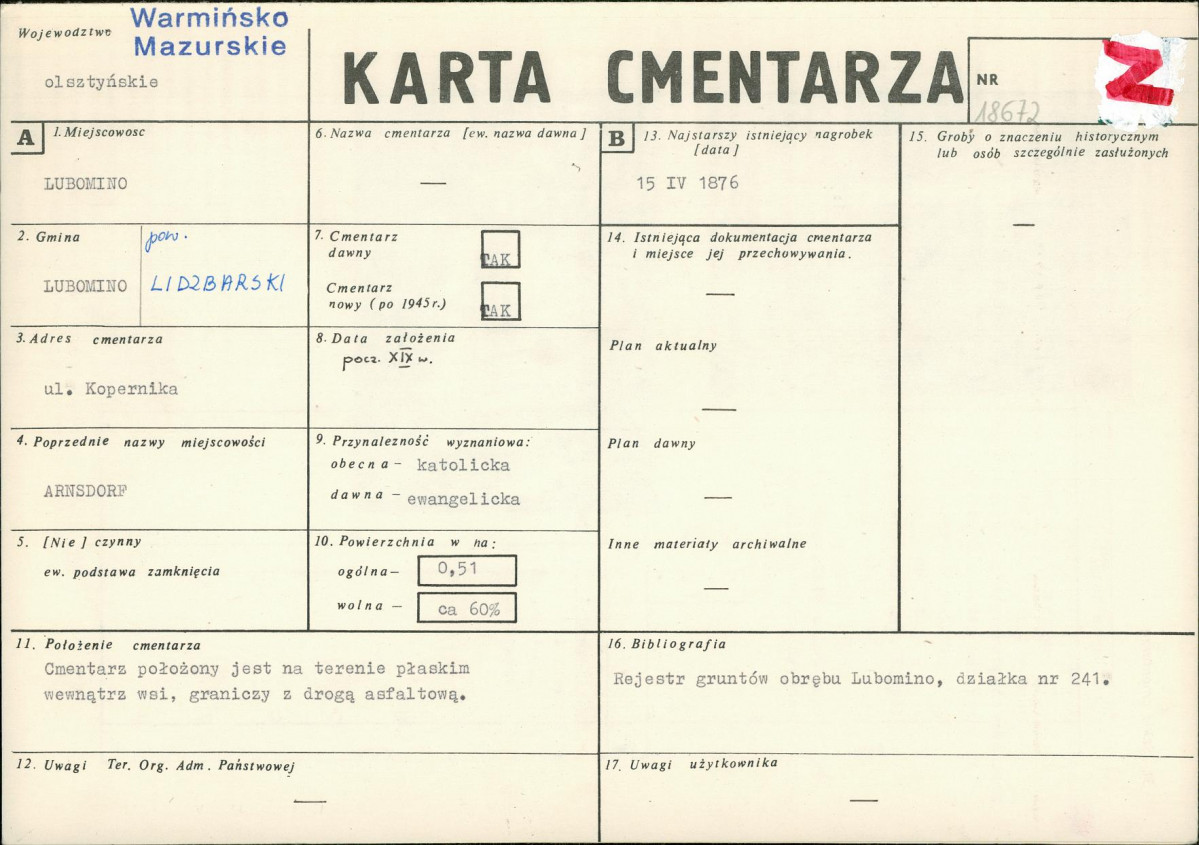 Karta cmentarza, skan nr 1