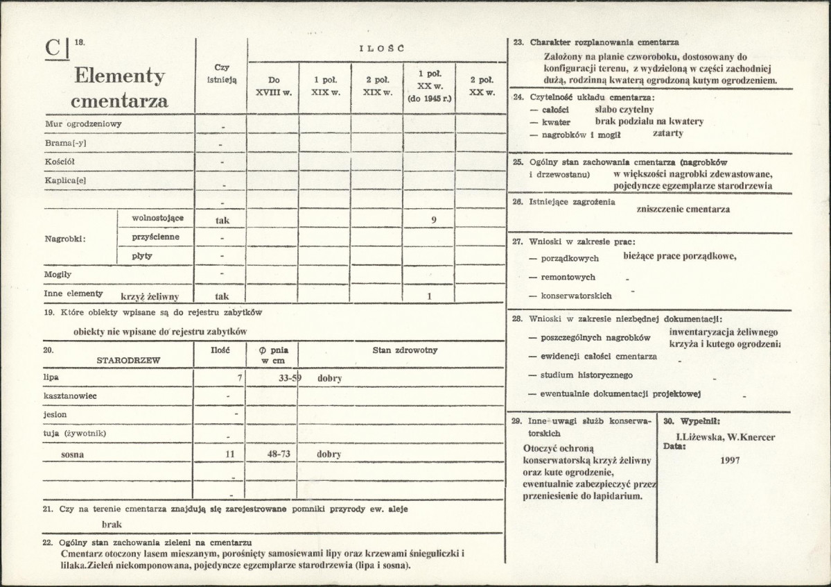 Karta cmentarza, skan nr 2