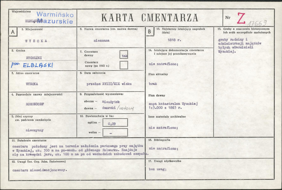 Karta cmentarza, skan nr 1