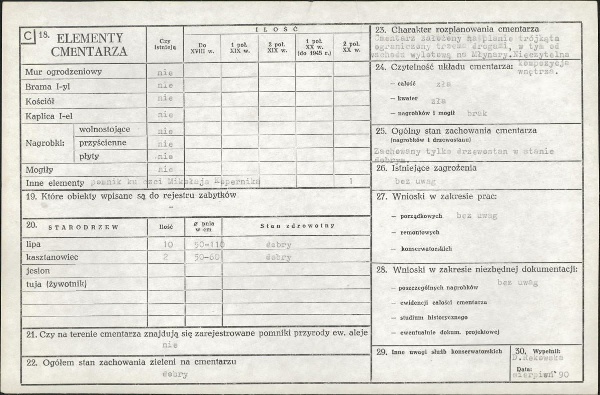 Karta cmentarza, skan nr 2