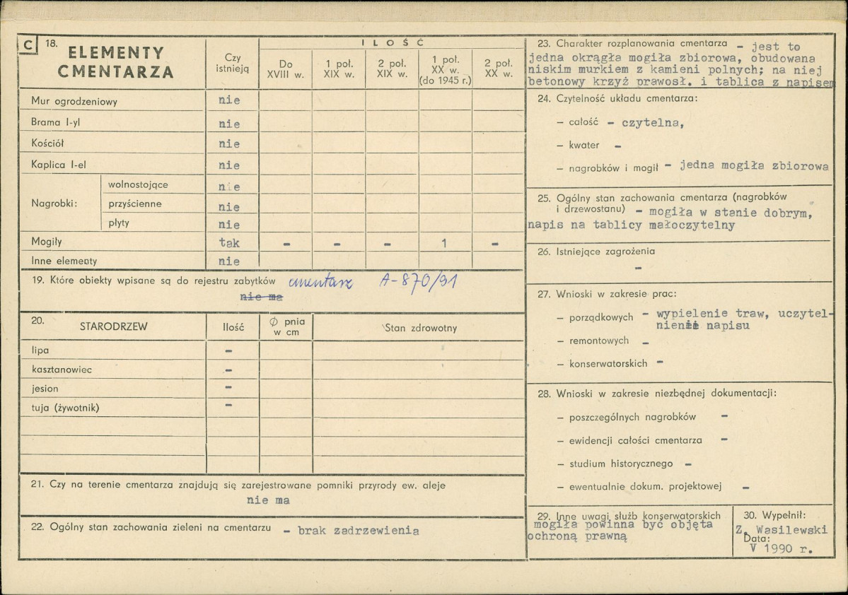Karta cmentarza, skan nr 2