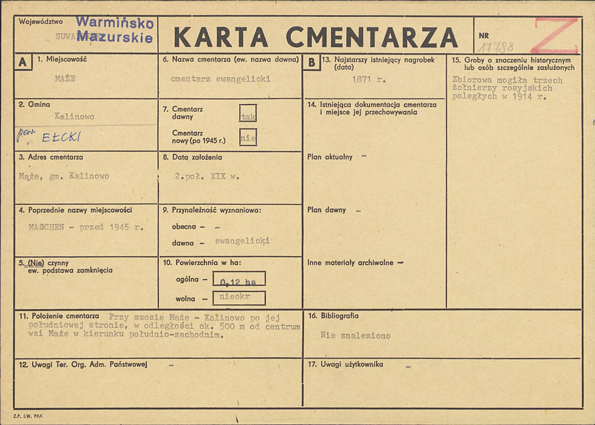 Karta cmentarza, skan nr 1