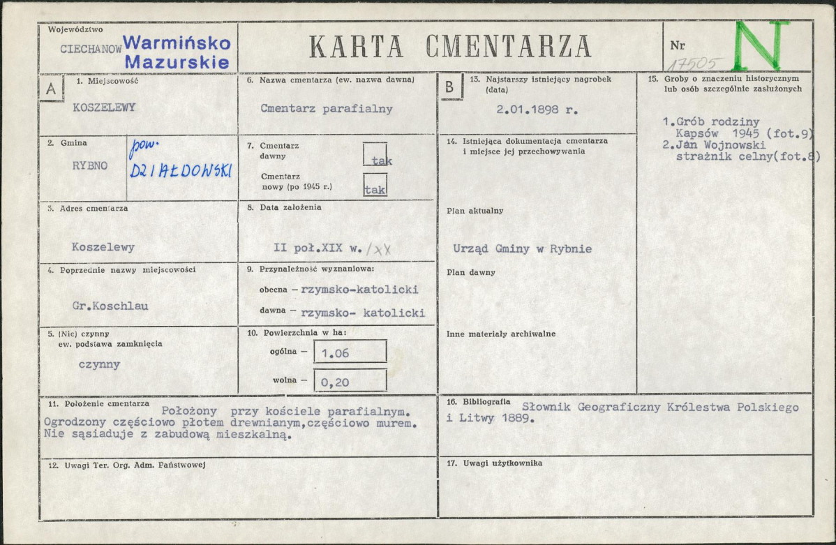 Karta cmentarza, skan nr 1