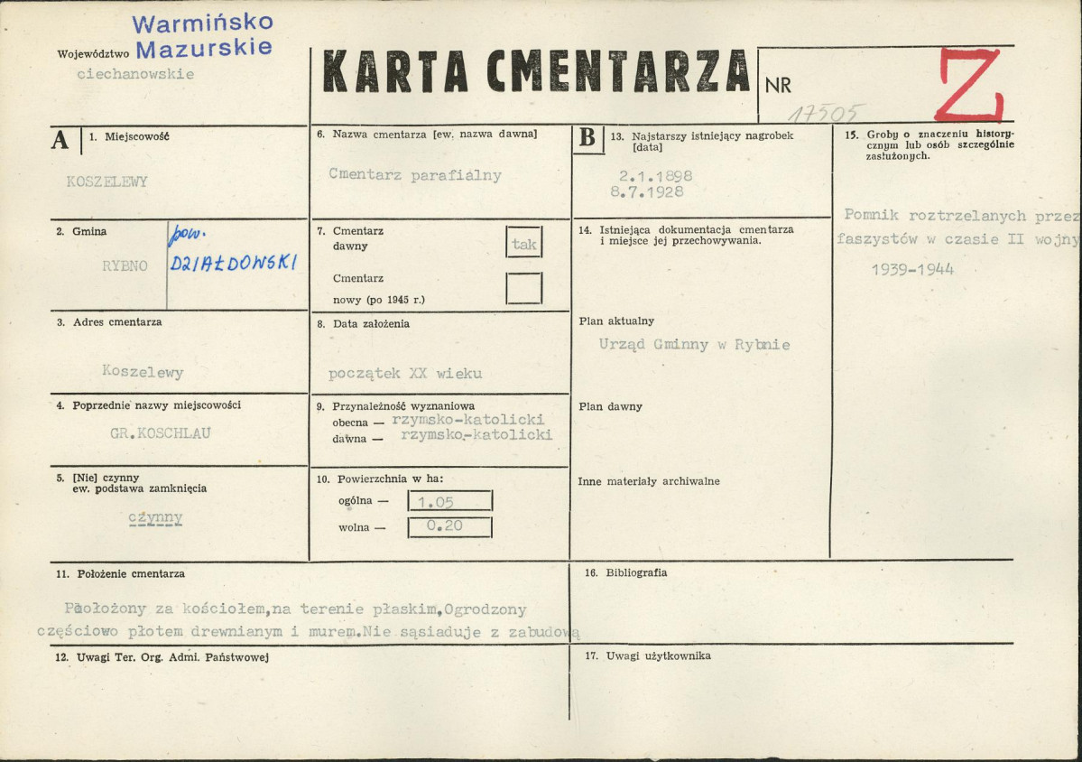 Karta cmentarza, skan nr 1