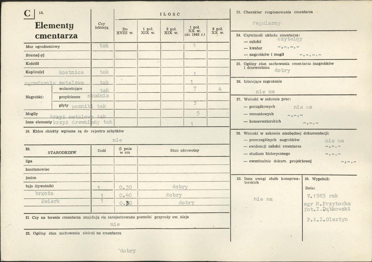 Karta cmentarza, skan nr 2