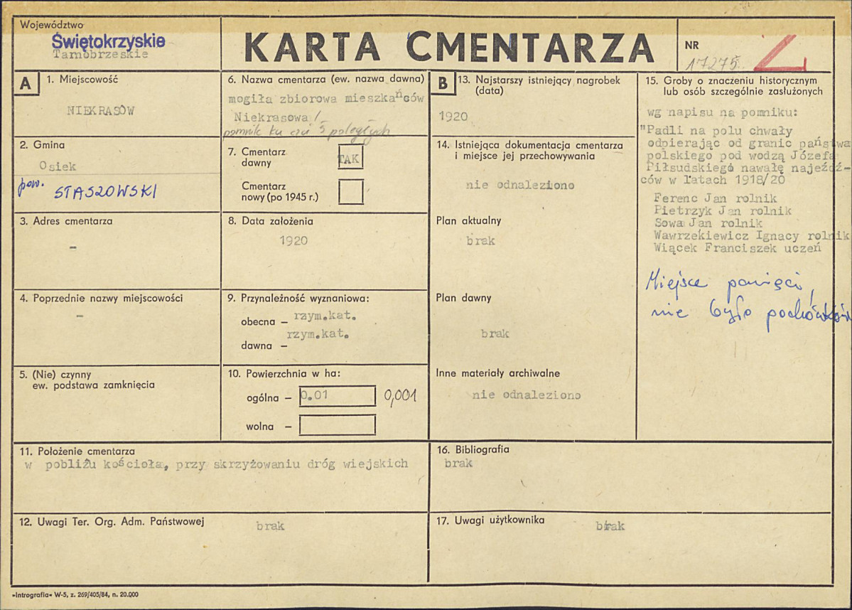 Karta cmentarza, skan nr 1
