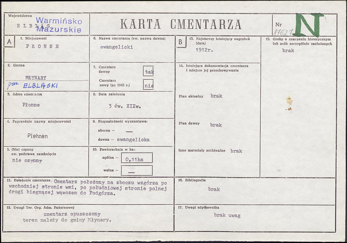 Karta cmentarza, skan nr 1