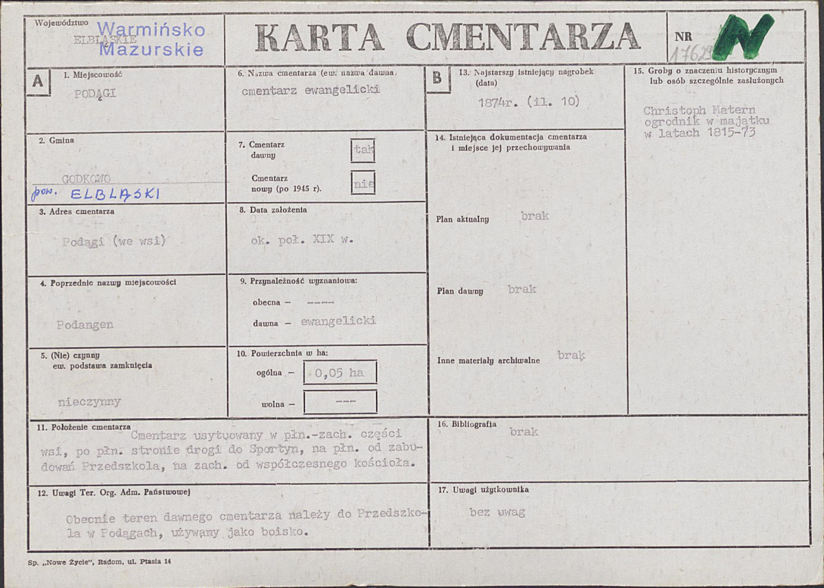 Karta cmentarza, skan nr 1