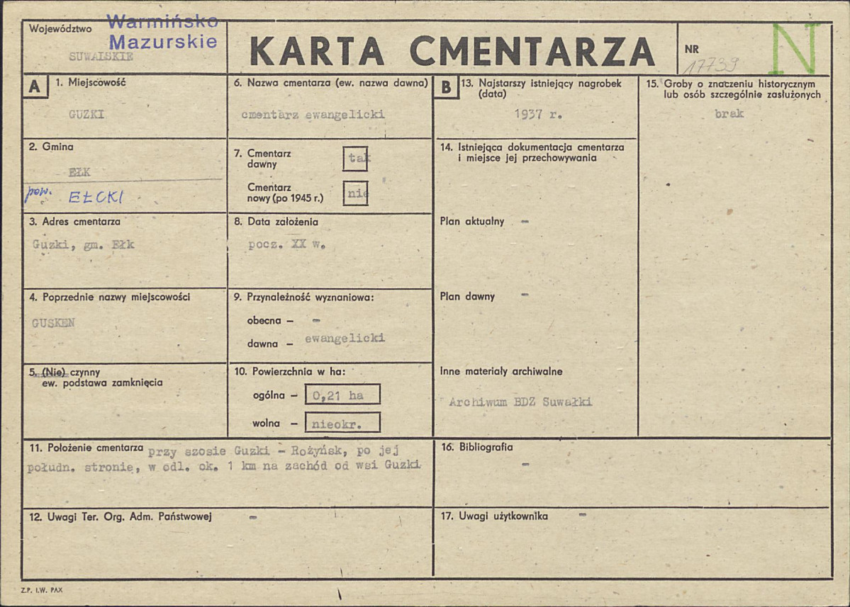 Karta cmentarza, skan nr 1