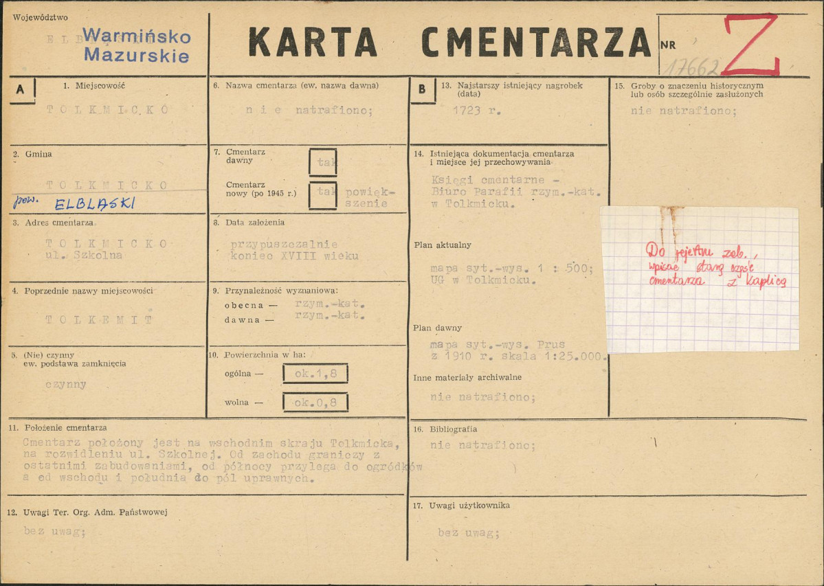 Karta cmentarza, skan nr 1