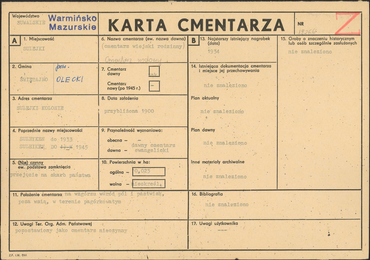 Karta cmentarza, skan nr 1