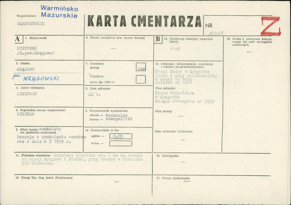 Karta cmentarza, skan nr 1