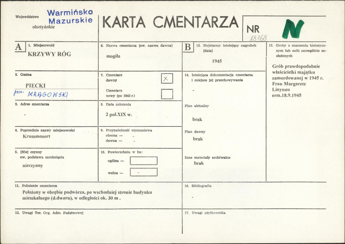 Karta cmentarza, skan nr 1