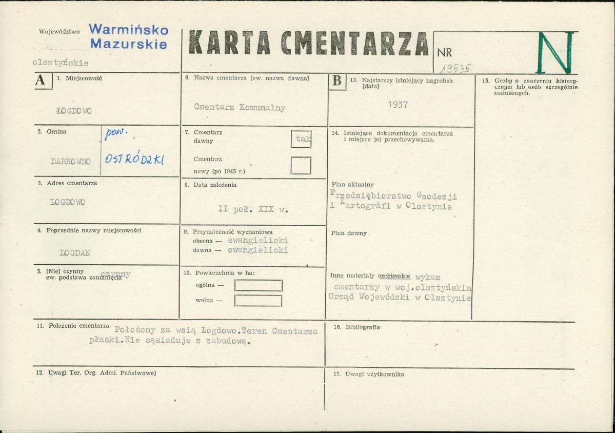 Karta cmentarza, skan nr 1