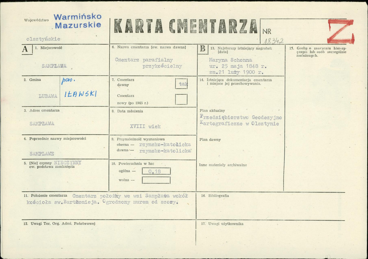 Karta cmentarza, skan nr 1