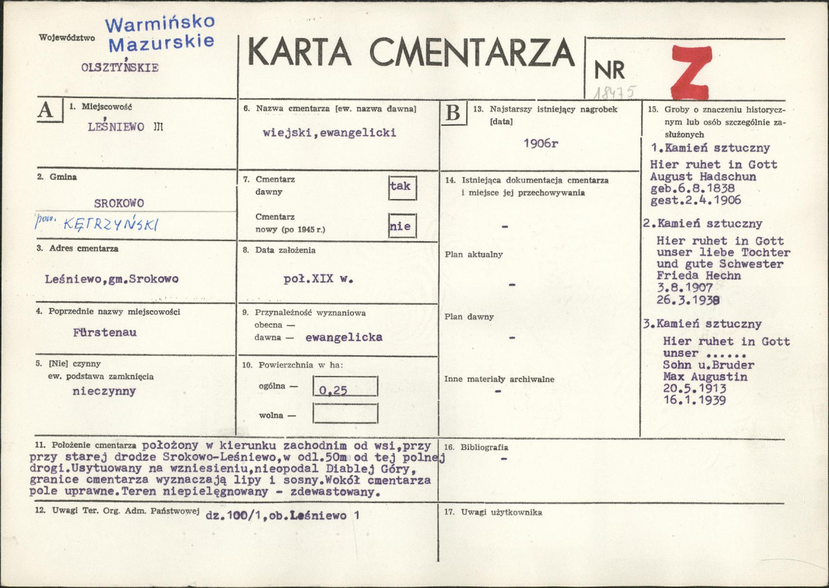 Karta cmentarza, skan nr 1