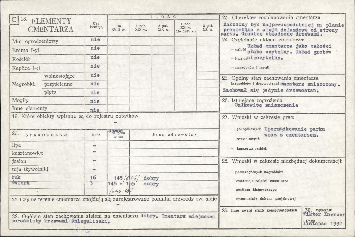 Karta cmentarza, skan nr 2