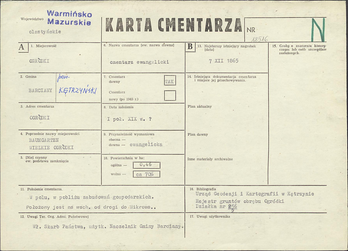 Karta cmentarza, skan nr 1