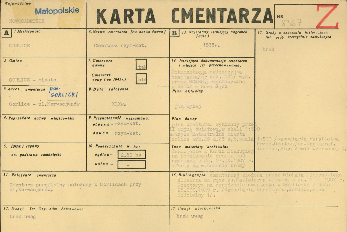 Karta cmentarza, skan nr 1