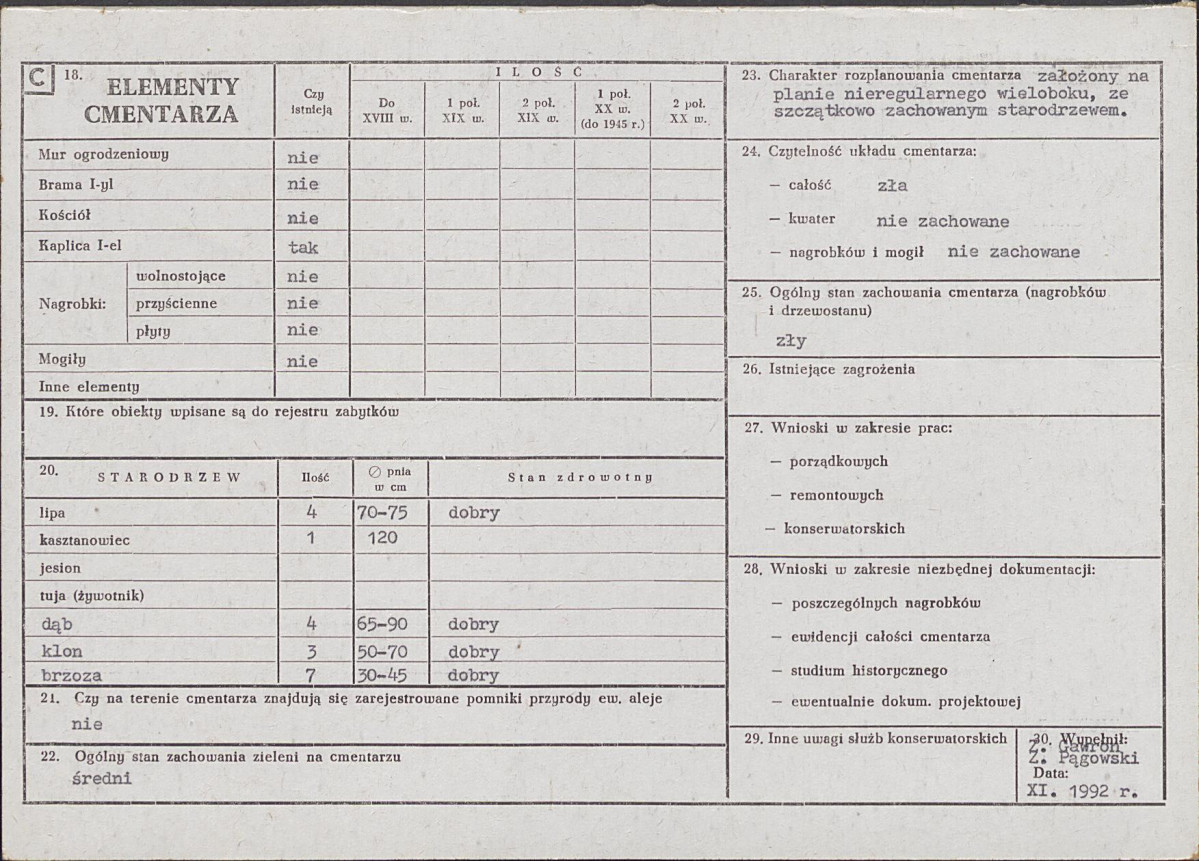 Karta cmentarza, skan nr 2